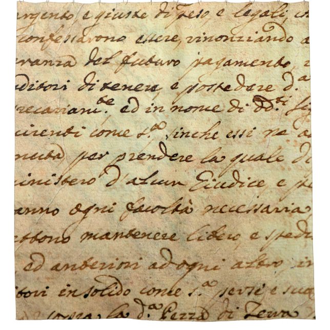 Antikes Manuskript aus dem 1700. Jahrhundert in Ti Duschvorhang (Vorderseite)