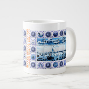 Antikes maritimes Holland Delftware-Stil Amsterdam Jumbo-Tasse