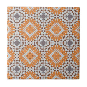 Antikes marokkanisches Orange Blau Fliese