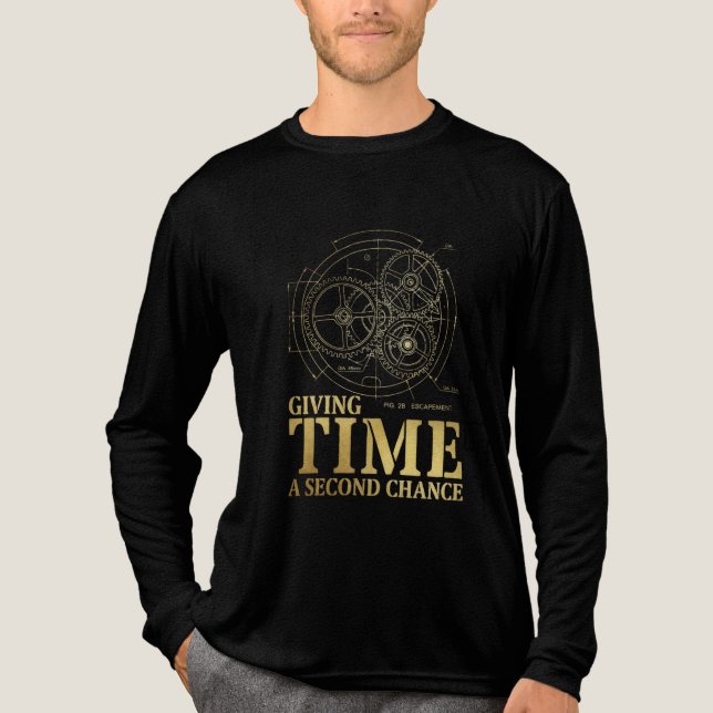 Antikes mechanisches Uhrendiagramm Tri-Blend Shirt (Vorderseite)