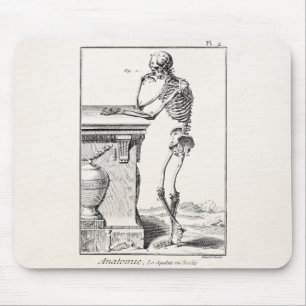 Antikes menschliches Skelett Medizinische Anatomie Mousepad