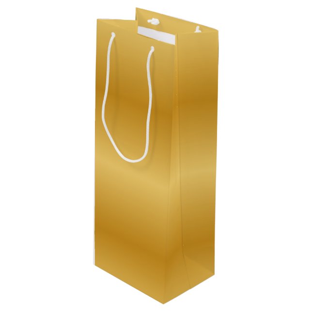 Antikes metallisches Gold Geschenktüte Für Weinflaschen (Vorderseite Schrägansicht)