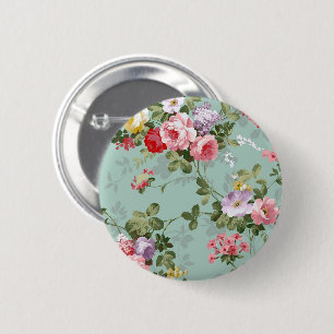 Antikes Mintgrün Blumenmuster Button