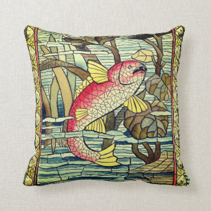 Antikes Mosaik-Fisch-Kissen Kissen