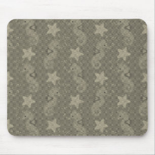 Antikes Muster mit Seepferdchen und Seesternen Mousepad