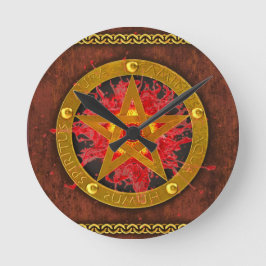 Antikes mystisches Zauber von magischen Zaubern un Runde Wanduhr