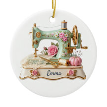 Antikes Nähmaschinen-Ornament mit individuellem Na