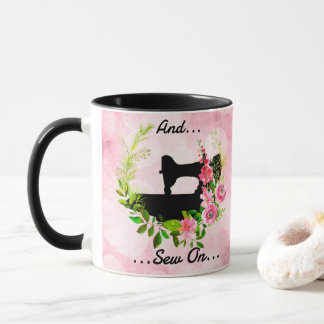 Antikes Nähmaschinen- Quilt-Handwerk-Thema Tasse