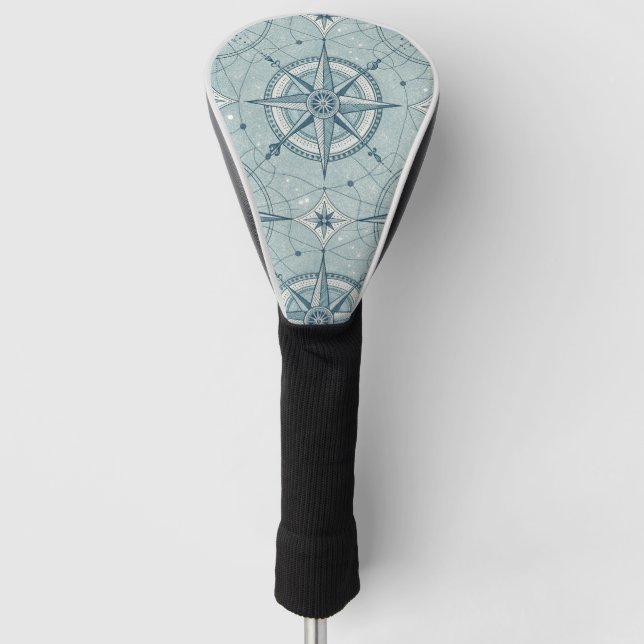 Antikes nautisches Kompassrosenmuster Golf Headcover (Vorderseite)
