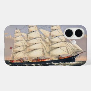 Antikes nautisches Segelschiff Currier & Ives iPhone 16 Hülle