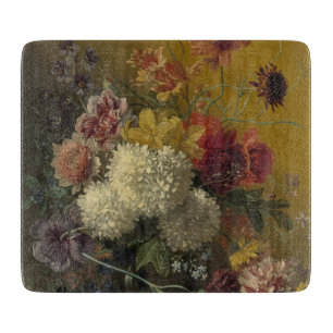 Antikes niederländisches Meisterwerk Floral Georgi Schneidebrett