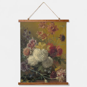 Antikes niederländisches Meisterwerk Floral Georgi Wandteppich Mit Holzrahmen