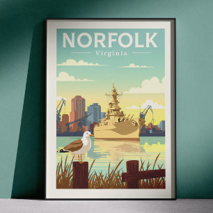 Antikes Norfolk Virginia Poster
