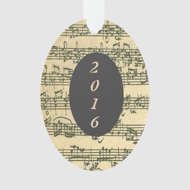 Antikes Noten Bach Manuskript-Gewohnheits-Jahr Ornament (Vorderseite)