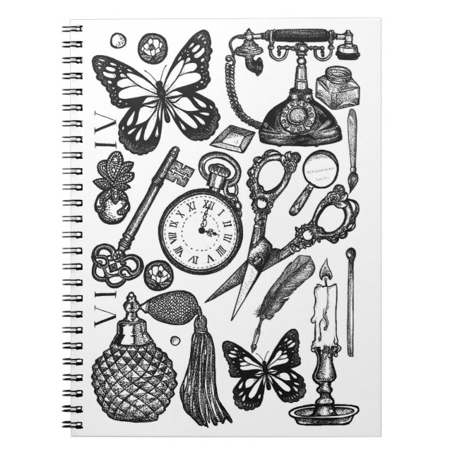 Antikes Notizbuch Vintage Ink Notizblock (Vorderseite)