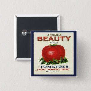 Antikes Obstkistenetikett, Arcadia Beauty Tomaten Button