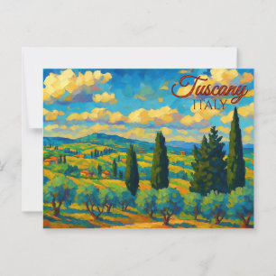 Antikes Oliven Toskana Italien Retro Europa Reise Postkarte