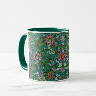 Antikes orientalisches Blumenmuster grün rosa brau Tasse