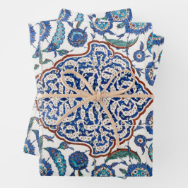 Antikes osmanisches florales Iznik Geschenkpapier Set