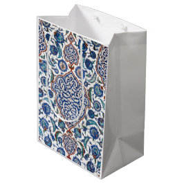 Antikes osmanisches florales Iznik Mittlere Geschenktüte