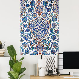 Antikes osmanisches florales Iznik Poster