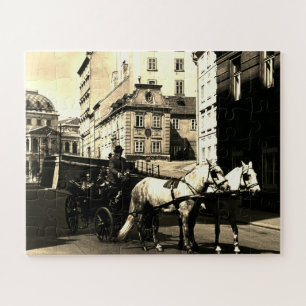 Antikes Österreich Wien Dreimaderlhaus Fiaker Puzzle