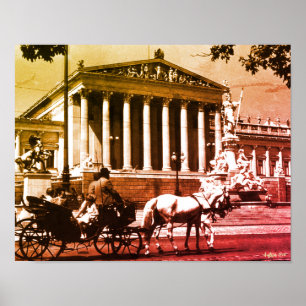 Antikes Österreich Wien Parlament Poster