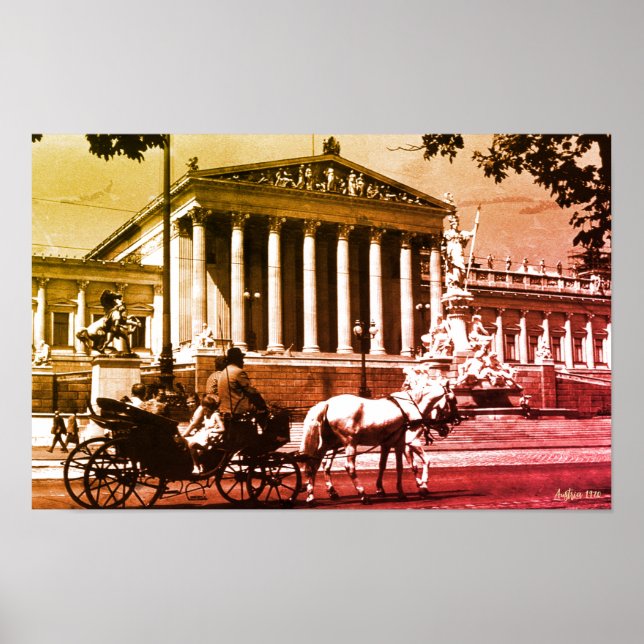Antikes Österreich Wien Parlament Poster (Vorne)