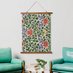 Antikes Owen Jones Chinoiserie Pfingstrosen-Muster Wandteppich Mit Holzrahmen