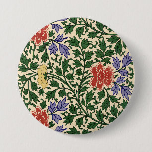 Antikes Owen Jones Chinoiserie Pfingstrosenmuster Button