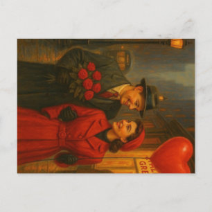 Antikes Paar zum Valentinstag Postkarte