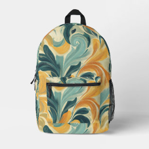 Antikes Paisley-inspiriertes Blattmuster Bedruckter Rucksack