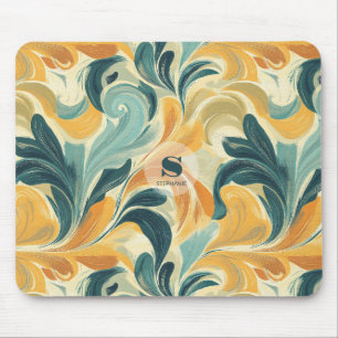 Antikes Paisley-inspiriertes Blattmuster Mousepad