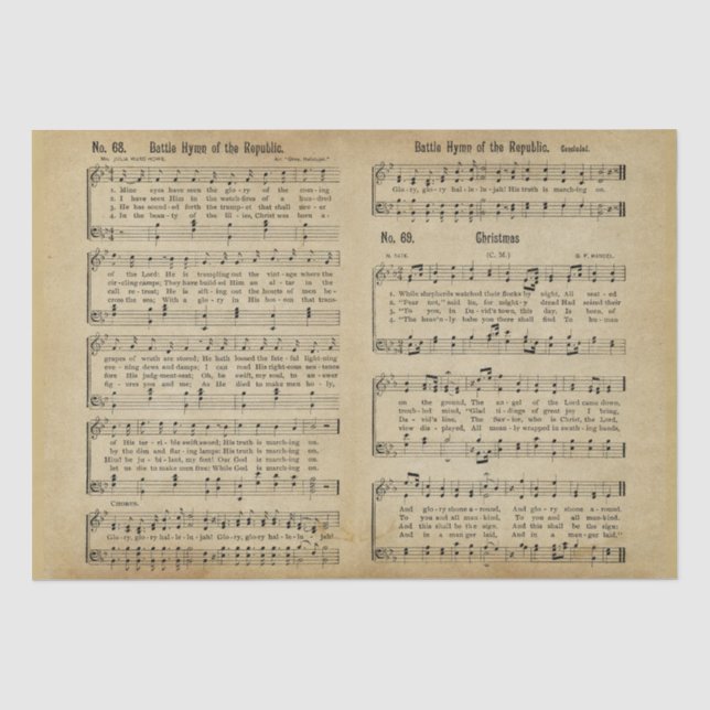 Antikes Papier Vintage Weihnachtsnoten  (Vorderseite)