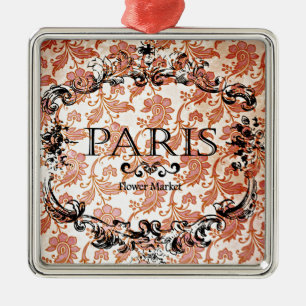 Antikes Pariser Damast Ornament Aus Metall