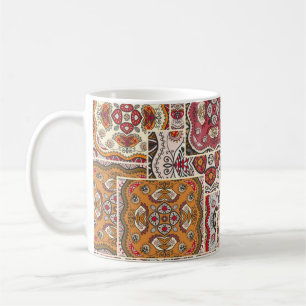 antikes Patchwork-Quilt-Muster. Antike Dekoration Kaffeetasse