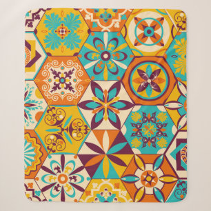 antikes Patchwork-Quilt-Muster. Antike Dekoration Sherpadecke