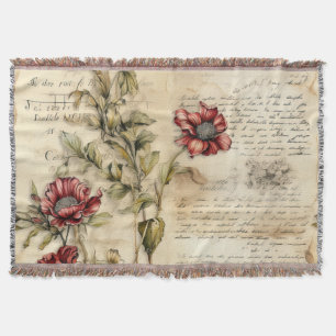 Antikes Pergament mit eleganter floraler Decoupage Decke