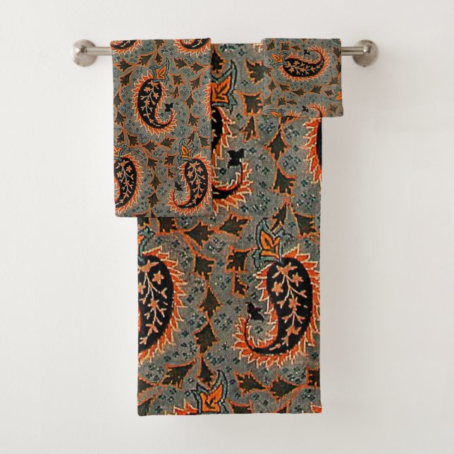 Antikes Perserpaisley-Muster Badhandtuch Set (Insitu)