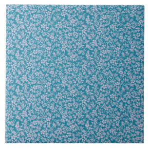 Antikes Persisch Blau Lavendel Purpur Retro Floral Fliese