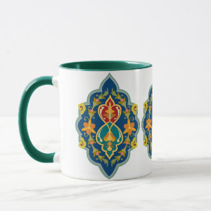 Antikes persisch-türkisches Muster 7-Töne V2 Kaffe Tasse