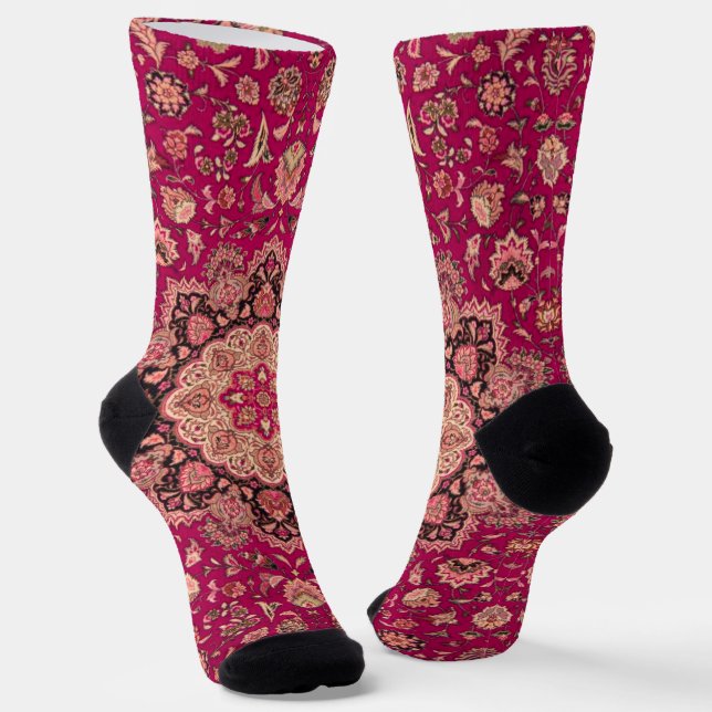 Antikes persisches Blumen-Teppichmuster Socken (Gewinkelt)