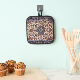 Antikes persisches Muster, Teppichboden aus blauem Topflappen