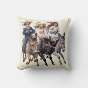 Antikes Pferd Pony Kinder Kunst Kissen