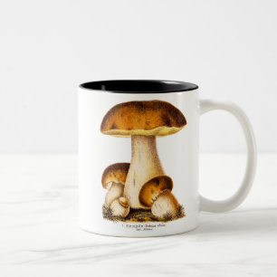 Antikes Pilz-Speisepilze-Template 1800er Zweifarbige Tasse