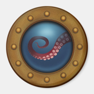 Antikes Porthole mit Blick auf die Tiefsee Magnet