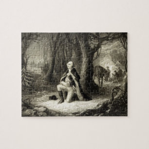 Antikes Porträt von George Washington beim Beten Puzzle