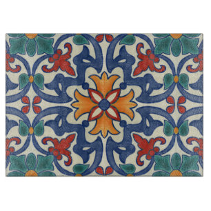 Antikes portugiesisches Azulejos-Fliesenmuster Schneidebrett