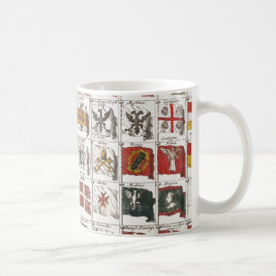 Antikes Poster mit nautischen Flaggen der Welt Kaffeetasse