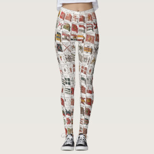 Antikes Poster mit nautischen Flaggen der Welt Leggings